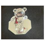 Swarovski Mini Crystal Bear - Clear Crystal on Octagonal Mirror Base (Made in Austria)