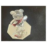 Swarovski Mini Crystal Bear - Clear Crystal on Octagonal Mirror Base (Made in Austria)