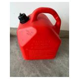 5-Gallon Gasoline Can - Red Plastic With Integrated Handle & Cap