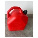 5-Gallon Gasoline Can - Red Plastic With Integrated Handle & Cap