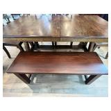 Thomas Cole Travers Mango Trestle Table with Leaves, Emerson Bench & Picardy II Chairs (4) - Retails $1,600