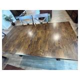 Thomas Cole Travers Mango Trestle Table with Leaves, Emerson Bench & Picardy II Chairs (4) - Retails $1,600