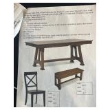 Thomas Cole Travers Mango Trestle Table with Leaves, Emerson Bench & Picardy II Chairs (4) - Retails $1,600