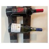 Wooden Wall-Mounted Wine Rack Holds 4 Bottles - Dark Finish - wine NOT included