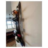Wooden Wall-Mounted Wine Rack Holds 4 Bottles - Dark Finish - wine NOT included