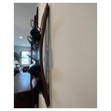 Wooden Wall-Mount Wine Rack - 4 Bottle Capacity, Dark Stain with Metal Cradles - wine NOT included