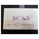 Wooden Wall-Mount Wine Rack - 4 Bottle Capacity, Dark Stain with Metal Cradles - wine NOT included