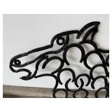 UNIQUE Horseshoe Horse Head Wall Sculpture - Hand-Curved, 30 in Tall x 60 in Long