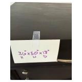 Black Painted Wood Dresser - 50W x 36H x 18D, Silver Hardware, 6-Drawer