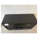 Black Painted Wood Dresser - 50W x 36H x 18D, Silver Hardware, 6-Drawer