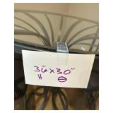 Round Glass-Top Bistro Table Set with 2 Slat-Back Stools - 36in Dia x 30in H