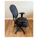 Office Chair - Ergonomic Mesh-Back, Black Fabric Seat, Adjustable Armrests