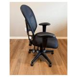 Office Chair - Ergonomic Mesh-Back, Black Fabric Seat, Adjustable Armrests