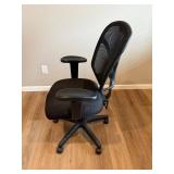 Office Chair - Ergonomic Mesh-Back, Black Fabric Seat, Adjustable Armrests
