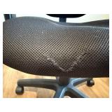 Office Chair - Ergonomic Mesh-Back, Black Fabric Seat, Adjustable Armrests