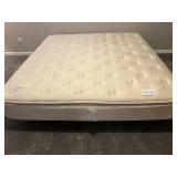 King Mattress with Tufted Beige Cover - Includes Gray Comforter