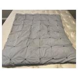 King Mattress with Tufted Beige Cover - Includes Gray Comforter