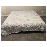 King Mattress with Tufted Beige Cover - Includes Gray Comforter