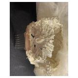 VTG Bridal Veil with Lace Pearl Appliqué Band on Comb Tulle (Ivory/White)