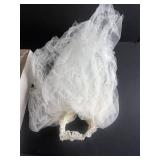 VTG Bridal Veil with Lace Pearl Appliqué Band on Comb Tulle (Ivory/White)