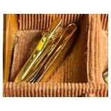 Vintage Lapel Pin Collection in B.J.G. Leather Box - Minneapolis Public Schools 25 Years