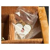 Vintage Lapel Pin Collection in B.J.G. Leather Box - Minneapolis Public Schools 25 Years