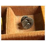 Vintage Lapel Pin Collection in B.J.G. Leather Box - Minneapolis Public Schools 25 Years
