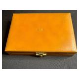 Vintage Lapel Pin Collection in B.J.G. Leather Box - Minneapolis Public Schools 25 Years