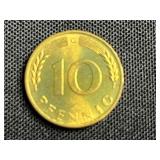 World Coins Lot - West Germany 1 Pfennig, 5 Pfennig, 10 Pfennig; Sweden 1 ÖRE