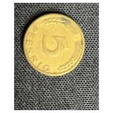 World Coins Lot - West Germany 1 Pfennig, 5 Pfennig, 10 Pfennig; Sweden 1 ÖRE