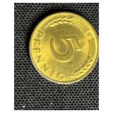 World Coins Lot - West Germany 1 Pfennig, 5 Pfennig, 10 Pfennig; Sweden 1 ÖRE