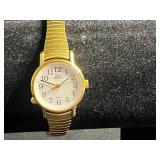 Timex Indiglo Quartz Gold Tone Watches (Lot of 2) & Nail Clipper w Leather Pouch