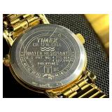 Timex Indiglo Quartz Gold Tone Watches (Lot of 2) & Nail Clipper w Leather Pouch