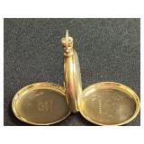 GF Serialized Elgin Pocket Watch with Chain & Floral Enamel Tin by George W. Horner