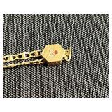 GF Serialized Elgin Pocket Watch with Chain & Floral Enamel Tin by George W. Horner