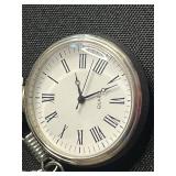 Quartz Pocket Watch with Chain - Silver Tone