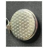 Quartz Pocket Watch with Chain - Silver Tone