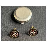 Reed & Barton Banff Springs Hotel Pill Box & Earrings (Lot of 2)