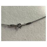 Sterling Tiffany & Co. Script H Pendant Necklace