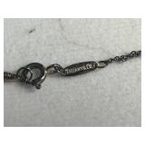 Sterling Tiffany & Co. Script H Pendant Necklace