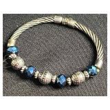 Aqua Blue Bead Necklace & Beaded Bracelets - Fashion Jewelry Set