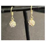 Assorted Gemstone & Crystal Earrings - Red Blue Purple Hoops & Black Stone Drops