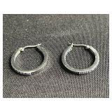 Assorted Gemstone & Crystal Earrings - Red Blue Purple Hoops & Black Stone Drops