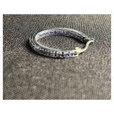 Assorted Gemstone & Crystal Earrings - Red Blue Purple Hoops & Black Stone Drops