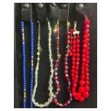 Sarah Coventry Gold Tone Chain Necklace - Crystal Ball Pendant, Pearl & Bead Chains