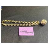 Sarah Coventry Gold Tone Chain Necklace - Crystal Ball Pendant, Pearl & Bead Chains