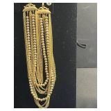 Assorted Necklaces & Bracelets - Gold-Tone Bead, Crystal Drop, Fringe Tassel