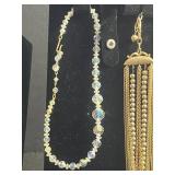 Assorted Necklaces & Bracelets - Gold-Tone Bead, Crystal Drop, Fringe Tassel