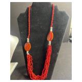 Red Coral & Beaded Necklaces - Red Beads, Ivory Beads (Assorted Set)