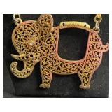 Assorted Necklaces - Black Onyx Like Bead, Gold Elephant Pendant, Green Donut Pendant